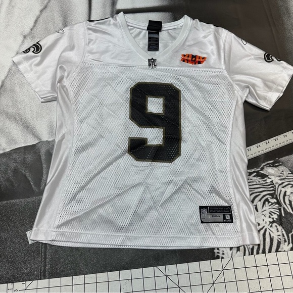 Reebok New Orleans Saints Drew Brews Super Bowl XLIV Women’s Sz Large Jersey A34 - Picture 2 of 5